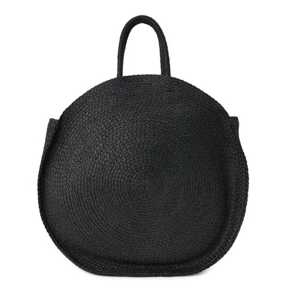 Round Straw Tote Bag - Picture 3 of 9